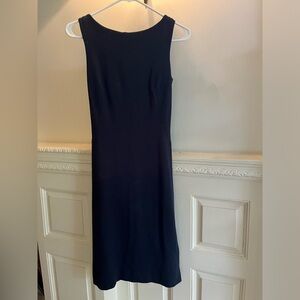 MM Lafleur navy blue dress with twist shoulders